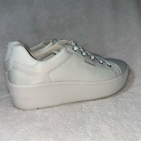 Skechers Plateau Vegan Chambray Lace Up Platform White Size 11 - Picture 7 of 14